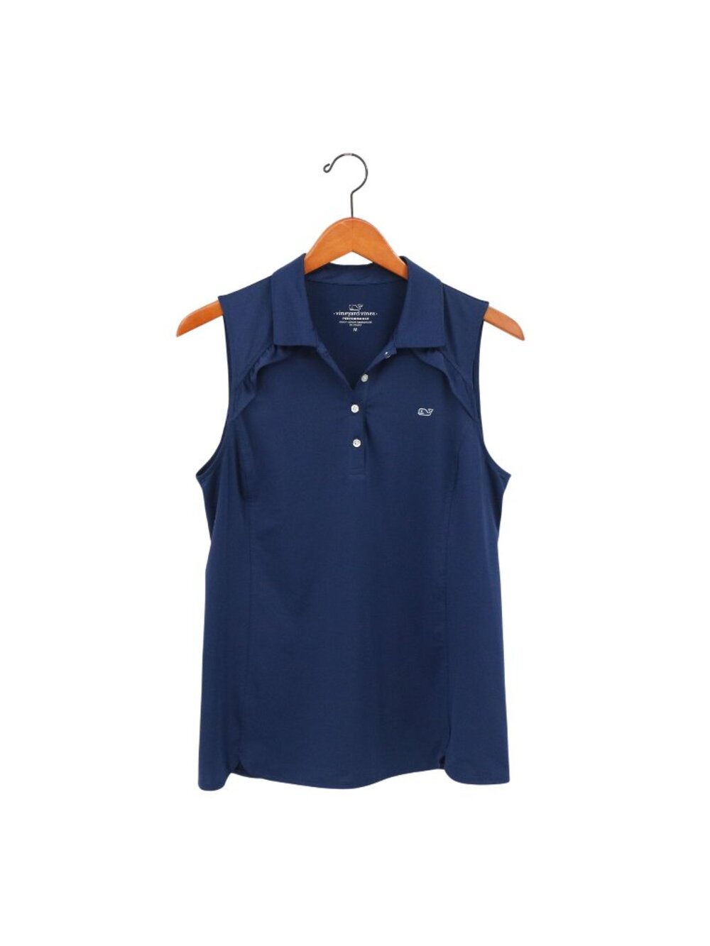 Vineyard Vines Performance Sleeveless Ruffled Navy Blue Golf Polo Shirt M